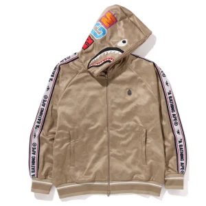 Solid Camo Relaxed Fit Shark Full Zip Hoodie